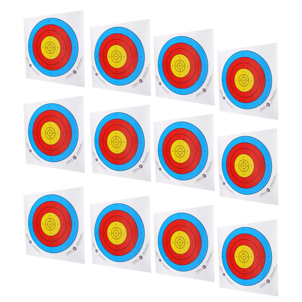 12 Pieces Paper Targets Target Shooting Paper Archery Replacement Accessories for Recurve Bow Longbow