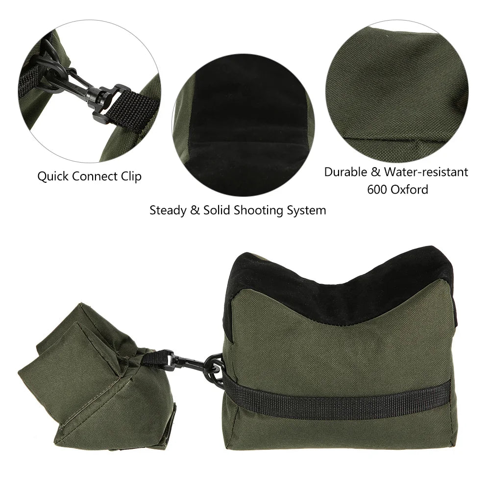 Outdoor Bike Front Rear Bag Support Rifle Sandbag Set Portable Sniper Hunting Tactical Gun Rest Target Stand CS Shooting Bag